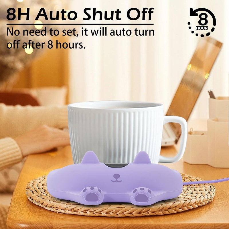 PUSEE Mug Warmer,Coffee Warmer for Desk Candle Warmer Auto Shut Off,Coffee Cup Warmer with 3 Temp Settings,Electric Beverage Warmer Plate for Coffee,Tea,Water Milk and Cocoa(Not Include Cup) - Image 5